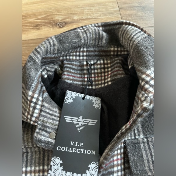 V. I. P. Collection mens wool blend plaid jacket size small NWT - Picture 5 of 6